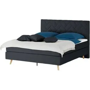 Höffner Boxspringbett  Weave ¦ schwarz ¦ Maße (cm): B: 140 H: 122