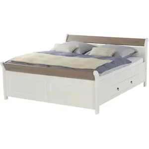 Höffner Bettgestell Massivholz  Fehmarn ¦ weiß ¦ Maße (cm): B: 186 H: 90
