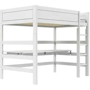 Lifetime Hochbett mit Leiter und Schreibtisch 120cm  Basis ¦ weiß ¦ Maße (cm):