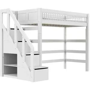 Lifetime Hochbett mit Treppe  Breeze ¦ weiß ¦ Maße (cm): B: 257 H: 177 T: 132.0