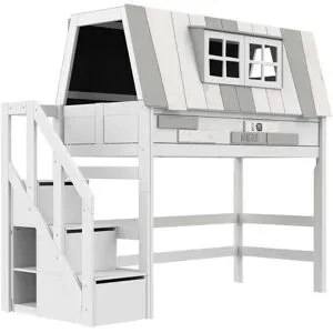 Lifetime Mittelhohes Abenteuerbett mit Treppe  My Hangout ¦ weiß ¦ Maße (cm): B: