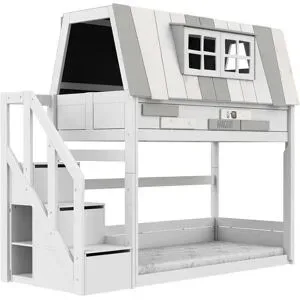 Lifetime Niedriges Abenteuer Etagenbett mit Treppe  My Hangout ¦ weiß ¦ Maße