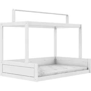 Lifetime Bett mit Stoffdach 120cm  Montessori ¦ weiß ¦ Maße (cm): B: 207 H: 175