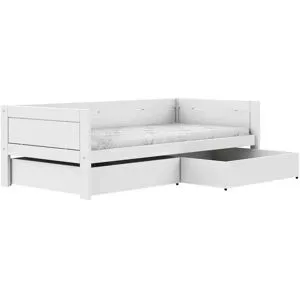 Lifetime Einzelbett mit Doppelbettkasten  Basis ¦ weiß ¦ Maße (cm): B: 207 H: 64