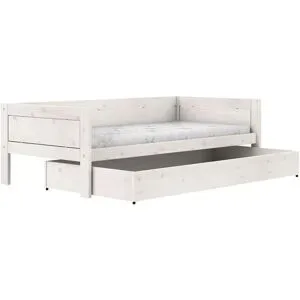Lifetime Einzelbett mit Bettkasten  Basis ¦ weiß ¦ Maße (cm): B: 207 H: 64 T: