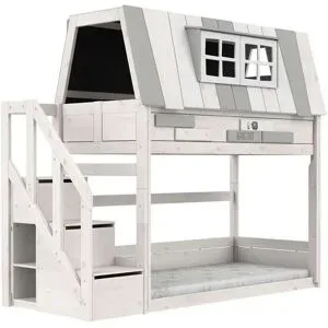 Lifetime Niedriges Abenteuer Etagenbett mit Treppe  Original ¦ weiß ¦ Maße (cm):