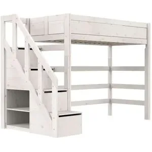 Lifetime Hochbett mit Treppe  Basis ¦ weiß ¦ Maße (cm): B: 257 H: 177 T: 132.0