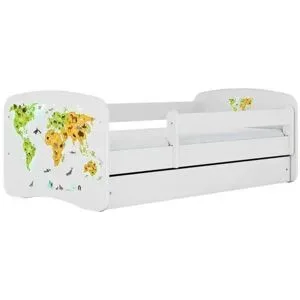Höffner Bett  Weltkarte ¦ weiß ¦ Maße (cm): B: 80 H: 61