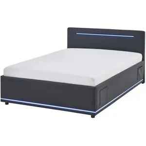 Höffner Polsterbett  Light ¦ schwarz ¦ Maße (cm): B: 128 H: 90