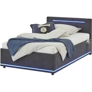 Höffner Polsterbett  Light ¦ grau ¦ Maße (cm): B: 128 H: 90