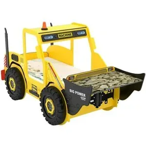 Höffner Autobett  Bagger ¦ gelb ¦ Maße (cm): B: 116 H: 150