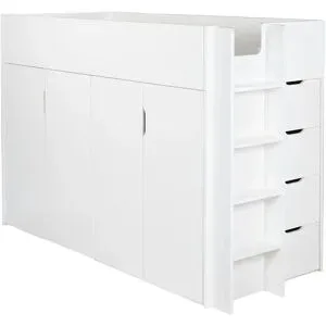 Mia & Mo Hochbett mit Stauraum  Tarah ¦ weiß ¦ Maße (cm): B: 217 H: 150,6 T:
