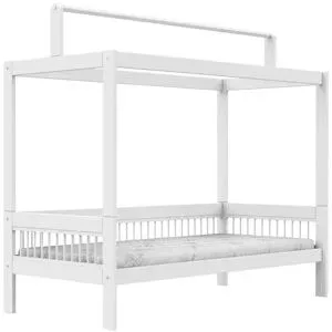 Lifetime Einzelbett mit Dachkonstruktion  Breeze ¦ weiß ¦ Maße (cm): B: 207 H: