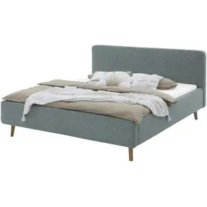 Höffner Polsterbett mit Bettkasten Mattis ¦ blau ¦ Maße (cm): B: 181 H: 105