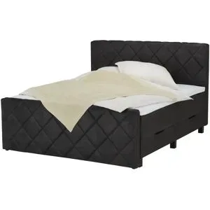 Höffner Boxspringbett  Shropshire ¦ grau ¦ Maße (cm): B: 180 H: 112