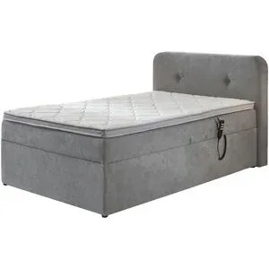 Höffner Boxbett elektrisch mit Stauraum  Rutland ¦ grau ¦ Maße (cm): B: 110 H: 104