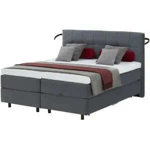 SCHÖNER WOHNEN Kollektion Motor Boxspringbett mit Bettkasten Vita ¦ grau ¦ Maße