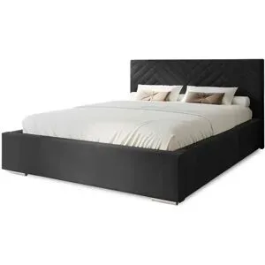 Höffner Polsterbett mit Stauraum Aberfeldy ¦ schwarz ¦ Maße (cm): B: 155 H: 100