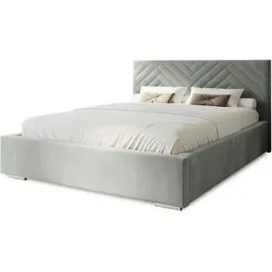Höffner Polsterbett mit Stauraum Aberfeldy ¦ silber ¦ Maße (cm): B: 195 H: 100