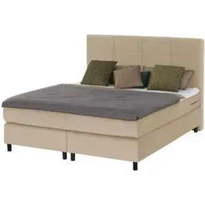 Höffner Boxspringbett  Wind ¦ beige ¦ Maße (cm): B: 160 H: 152