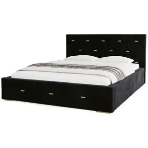 Höffner Polsterbett mit Stauraum  Gwithian ¦ schwarz ¦ Maße (cm): B: 135 H: 100