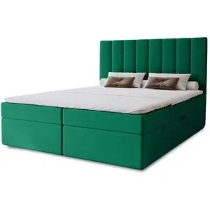 Höffner Boxbett mit Stauraum  Nelia ¦ grün ¦ Maße (cm): B: 182 H: 124