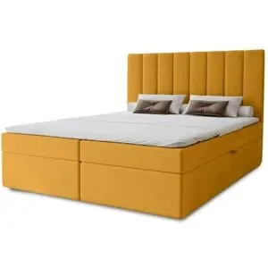 Höffner Boxbett mit Stauraum  Nelia ¦ gelb ¦ Maße (cm): B: 142 H: 124