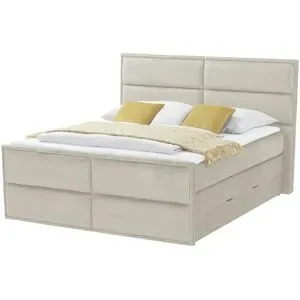 Höffner Boxspringbett mit Bettkasten Crocco ¦ beige ¦ Maße (cm): B: 197 H: 136