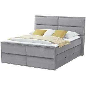 Höffner Boxspringbett mit Bettkasten Crocco ¦ grau ¦ Maße (cm): B: 197 H: 136