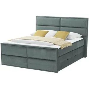 Höffner Boxspringbett mit Bettkasten Crocco ¦ blau ¦ Maße (cm): B: 177 H: 136