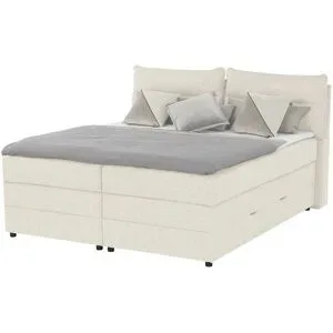 Höffner Boxspringbett mit Bettkasten Neto ¦ beige ¦ Maße (cm): B: 193 H: 109