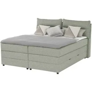 Höffner Boxspringbett mit Bettkasten Neto ¦ grün ¦ Maße (cm): B: 173 H: 109