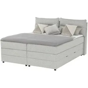 Höffner Boxspringbett mit Bettkasten Neto ¦ grau ¦ Maße (cm): B: 193 H: 109