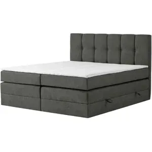 Höffner Boxspringbett mit Bettkasten Leeds ¦ grau ¦ Maße (cm): B: 160 H: 121