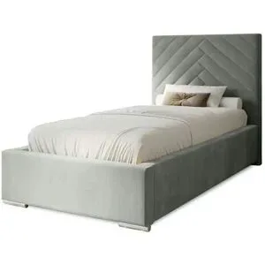 Höffner Polsterbett mit Stauraum Aberfeldy ¦ silber ¦ Maße (cm): B: 95 H: 100