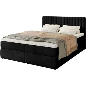 Höffner Boxbett mit Bettkasten und Topper Drayton ¦ schwarz ¦ Maße (cm): B: 180 H: 102
