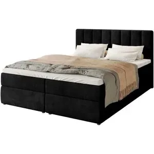 Höffner Boxbett mit Stauraum und Topper Devora ¦ schwarz ¦ Maße (cm): B: 160 H: 102
