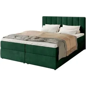 Höffner Boxbett mit Stauraum und Topper Devora ¦ grün ¦ Maße (cm): B: 180 H: 102