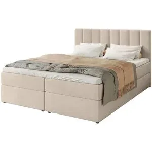 Höffner Boxbett mit Stauraum und Topper Devora ¦ beige ¦ Maße (cm): B: 160 H: 102