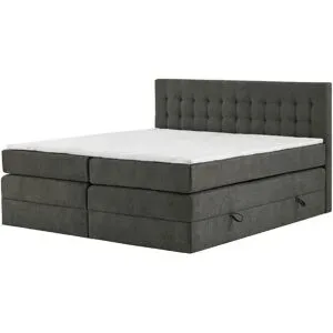 Höffner Boxspringbett mit Bettkasten Barcelona ¦ grau ¦ Maße (cm): B: 140 H: 110