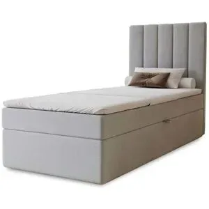 Höffner Boxbett mit Stauraum  Nelia ¦ grau ¦ Maße (cm): B: 102 H: 124