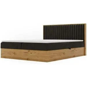 GrainGold Boxbett mit Stauraum Forres ¦ schwarz ¦ Maße (cm): B: 185 H: 100