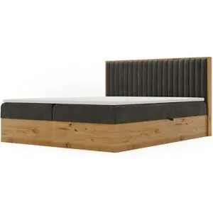 GrainGold Boxbett mit Stauraum Forres ¦ grau ¦ Maße (cm): B: 185 H: 100