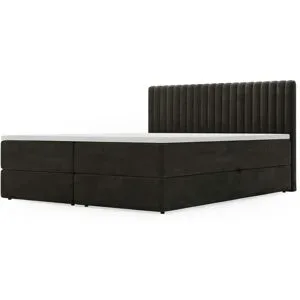 GrainGold Boxbett mit Stauraum Maine ¦ schwarz ¦ Maße (cm): B: 145 H: 105