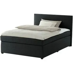 Höffner Boxspringbett mit Matratze und Topper  H3 Duke ¦ schwarz ¦ Maße (cm): B: 147 H: