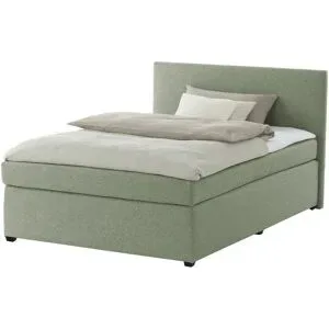 Höffner Boxspringbett mit Matratze und Topper  H3 Duke ¦ grün ¦ Maße (cm): B: 147 H: 104
