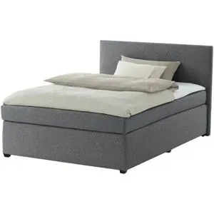 Höffner Boxspringbett mit Matratze und Topper  H3 Duke ¦ grau ¦ Maße (cm): B: 147 H: 104