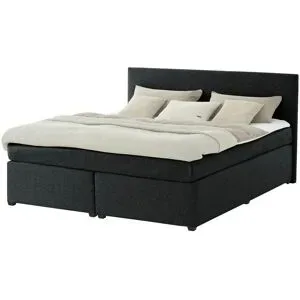 Höffner Boxspringbett mit Matratze und Topper  H3 Duke ¦ schwarz ¦ Maße (cm): B: 187 H: