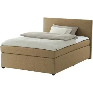 Höffner Boxspringbett mit Matratze und Topper  H3 Duke ¦ gelb ¦ Maße (cm): B: 147 H: 104