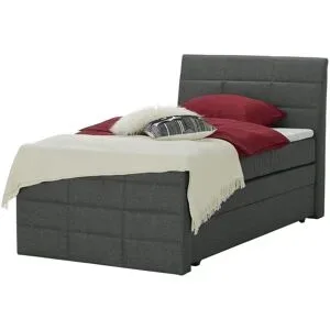 Höffner Boxspringbett mit Bettkasten und Topper Baron ¦ schwarz ¦ Maße (cm): B: 149 H: